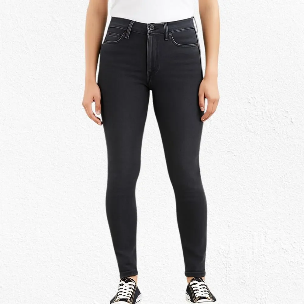 Levi's 721 Skinny Black Charcoal Gray High Waisted Slim Skinny Leg Jeans Size 32